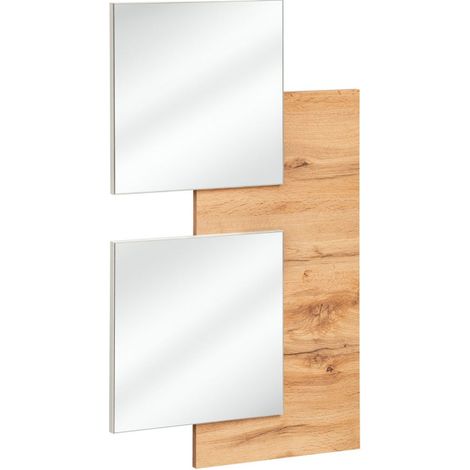 Panneau Mural & 2 Miroirs "Easy" 100cm Naturel (1/4)