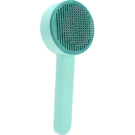 Brosse De Toilettage Pour Chat Et Chien - Nettoyage Automatique - Dents Rondes 5cm - Ergonomique - Vert