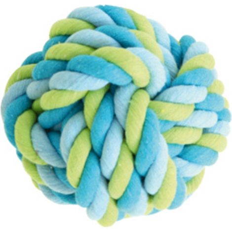 Jouet pour Chien "Balle Corde" 15cm Bleu & Vert