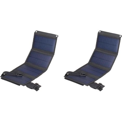 2x faltbares Solarpanel mit USB-Ausgang, Solarladegerät für Camping, Handy, Tablet und andere Geräte, Powerbank B (1/5)