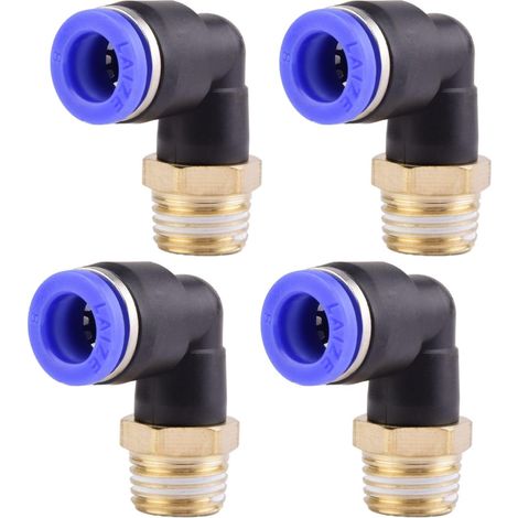 4 pièces 10 mm 1/2′′PT filetage extérieur droit Push to Connect Raccords de tube à emboîter pneumatique connecteur rapide PL PL8-1/4" (1/5)