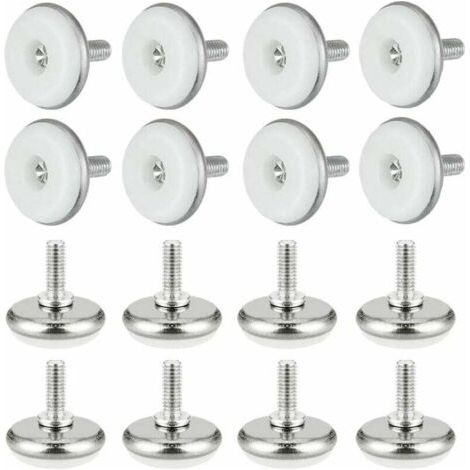 QORVA-30 PCS Pieds de Meubles Réglables Vis de Régulation Ronde M6 Filetage Pieds de Nivellement Pieds Réglables en Hauteur (Blanc)-Fei Yu