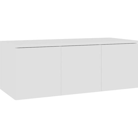 Meuble TV, Étagère TV, Meuble de Salon, Blanc 80x34x30 cm Aggloméré OIB9537E (1/5)