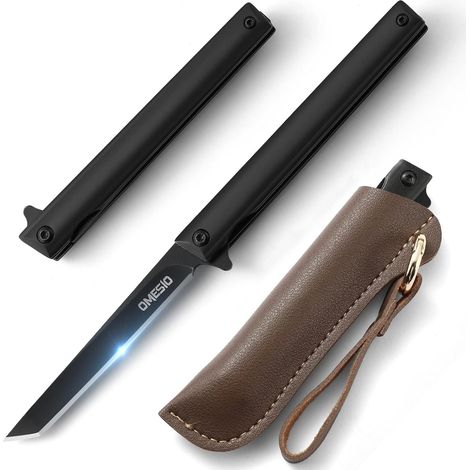 Couteau Pliant, Couteau de Poche fin Pliable d'une Noir (1/5)