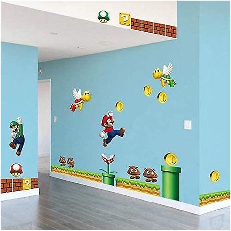 Autocollant Super Mario Décoration murale pour chambre d'enfant