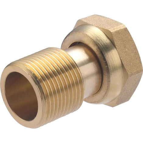 1 Raccord compteur, laiton, écrou libre 20x27, mâle 20x27 femelle 3/4, pour installation sanitaire