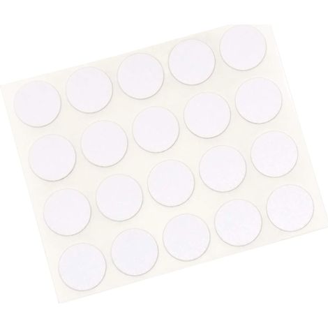 Caches vis adhésifs - 20 pièces - Blanc mat - Dissimulation défauts - Meubles et bois - Ø 13 mm (1/5)
