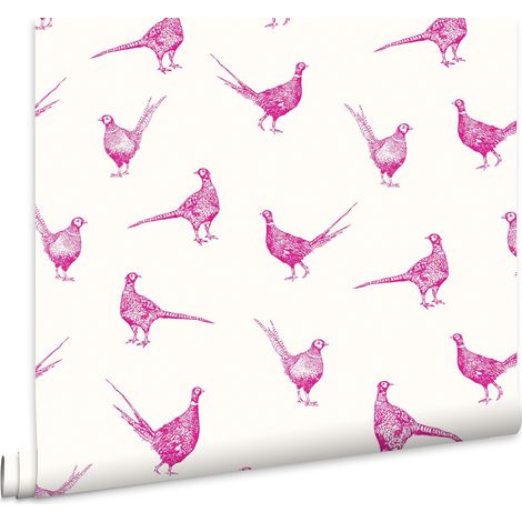 Joules Vliestapete Flirty Pheasants Truly Pink 10mx52cm