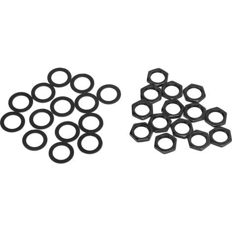 M9-Innengewindemutter-Unterlegscheiben-Set für E-Gitarre und E-Bass – Schwarze Steckverbinder und Befestigungselemente (1/5)