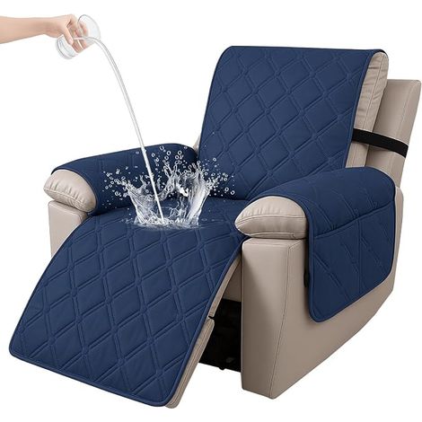 Electric Recliner Armchair Cover, 1 Seater, Light Grey (1/3)