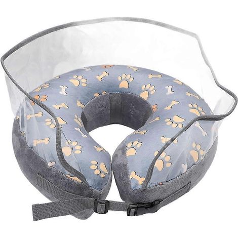 Collier gonflable pour chien, look mignon, doux, amovible, en PVC, confort accru, cône de cou de protection gonflable (1/3)