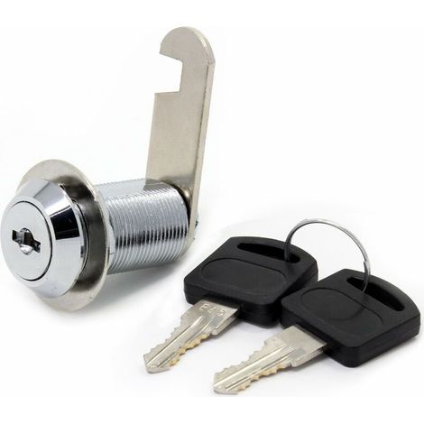 royaluxe - Serrure de sécurité de boîte aux lettres en acier inoxydable 16 mm avec clefs assorties , 30mm Drawer lock,une pièce, argent,