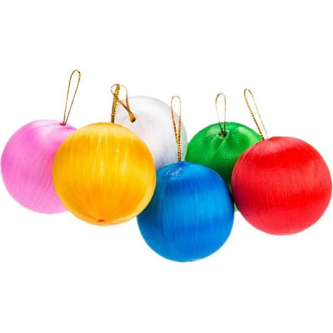 Lot de 6 boules de Noël décoratives colorées pour la maison, le magasin ou le bureau (6 cm)-Colorful (1/3)