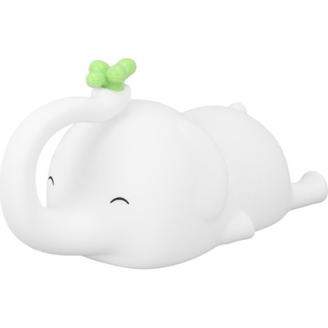 Lampe de Nuit Silicone Éléphant Bébé 3 Niveaux Luminosité USB Minuterie Veilleuse pour Chambre Maison Hôtel Bureau (1/5)