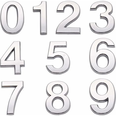 Numéros de maison autocollants pour boîte aux lettres, numéro de porte de 0 à 9, pour appartement, chambre, bureau (4,3 cm) (1/5)