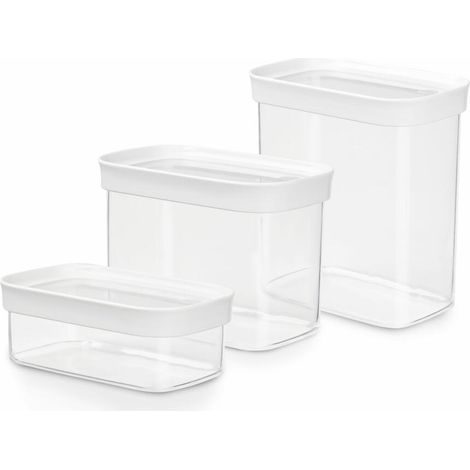 EMSA N1142700 Lebensmittelaufbewahrungsbehälter Rechteckig Set 3,05 l Transparent, Weiß 3 Stück(e) (1/5)