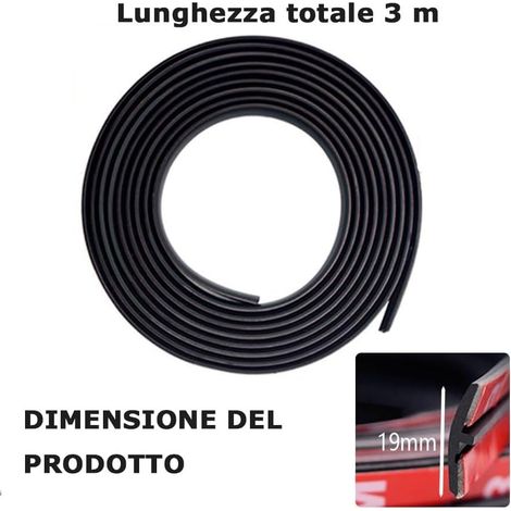 Joint d'étanchéité en caoutchouc pour portière de voiture, bande d'étanchéité en forme de T, protection de bord de portière, joint en caoutchouc auto-adhésif, joint de pare-brise, 1,9 x 300 cm (1/4)