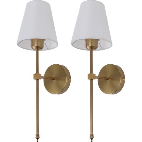Set mit 2 intelligenten Badezimmer-Wandleuchten mit weißer E26/E27-Fassung, goldene Wandlampe, 85–265 V (1/5)
