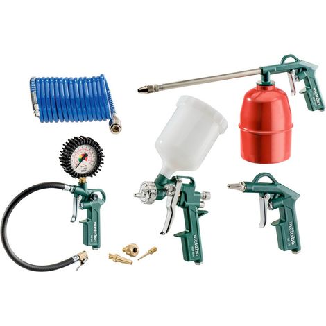 Metabo LPZ 7 Set contenido: pistola de aire comprimido, inflador - Juego de accesorios compresor 7 piezas
