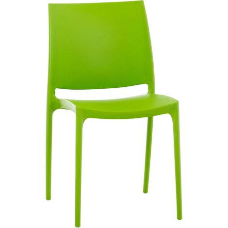 Chaise de jardin empilable en polypropylène Couleur : Vert (1/5)