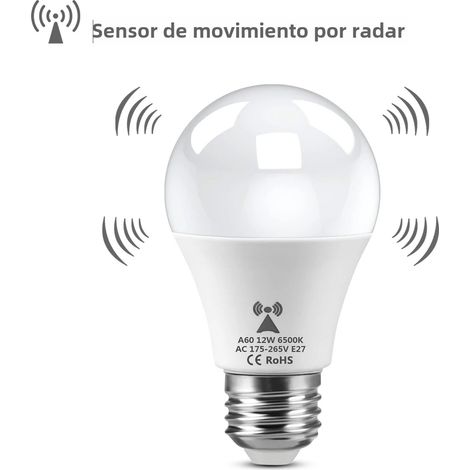 Ampoule LED 220 V E27 12 W avec détection radar micro-ondes, détecteur de mouvement et fonction d'éclairage (1/5)