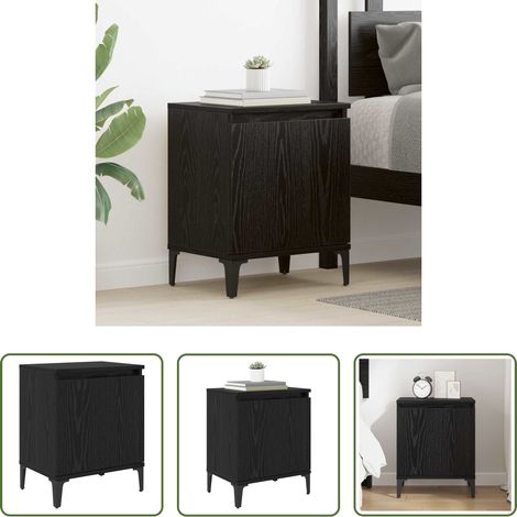 Rangement caché -  Cabinet de chevet Chêne noir 40 x 30 x 50 cm Bois d'ingénierie (1/5)