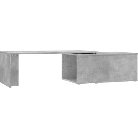 vidaXL Mesa de centro madera contrachapada gris hormigón 150x50x35 cm (1/2)