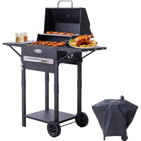 Parrilla de carbón, control inteligente de temperatura, opciones de cocción versátiles, con funda para la lluvia. (1/2)