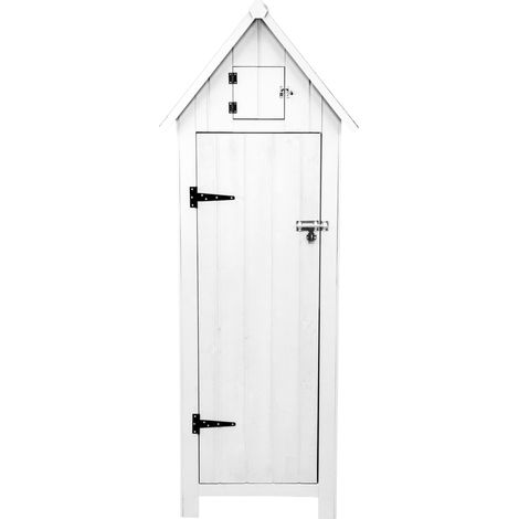 Gartenschrank aus Holz Werkzeugschrank Gartenhaus Wasserfest 3 Regale 4 Haken