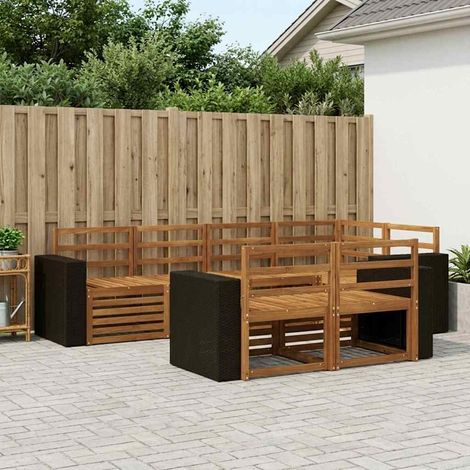 vidaXL Outdoor Sofa Set 7 pcs Natural Polyester (1/5)