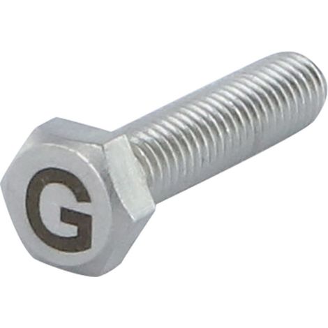 Vis métaux Tête hexagonale TH 8X35 Inox A4 Gravure LETTRE "G"-1 pièce