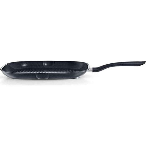 Fissler 045-601-28-100-0 Cenit Induction Bistecchiera Quadrata 28 cm 3 strati antiaderente PTFE privo di PFOA colore Nero (1/4)