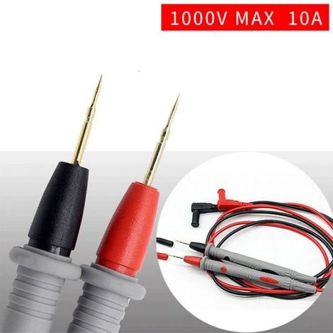 Paire de Cordon Testeur Câble Pour Voltmètre Ohmmètre Multimètre Ampèremètre Multicolore (1/4)