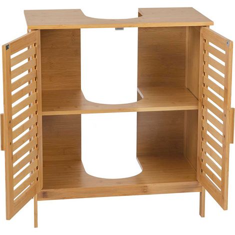 Armario bajo para lavabo de bambú 60 x 30 x 62 cm (1/3)