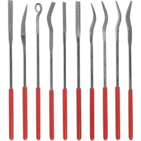 10 Pièces Limes à Aiguille en Alliage pour Moudre et Réparer les Moules, Kit de Lime Grains 150 pour Travail de Précision Bricolage Modelisme