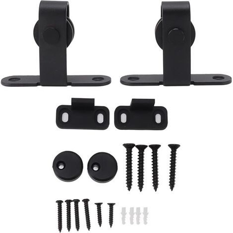 Porte Suspendue Rail, 1 Paire, Matériel de construction Construction Porte Coulissante Agricole Porte de Serre Suspendue Rail Roue Matériel pour Porte de Grange (1/4)