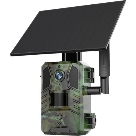 Caméra Faune Sauvage Caméra Solaire 4G avec Streaming en Direct 2K, 940nm, Vision Nocturne sans Lueur, Détection De Mouvement, Étanche IP66, for La Faune Fiable Précise(4G Camera Add 32G) (1/5)