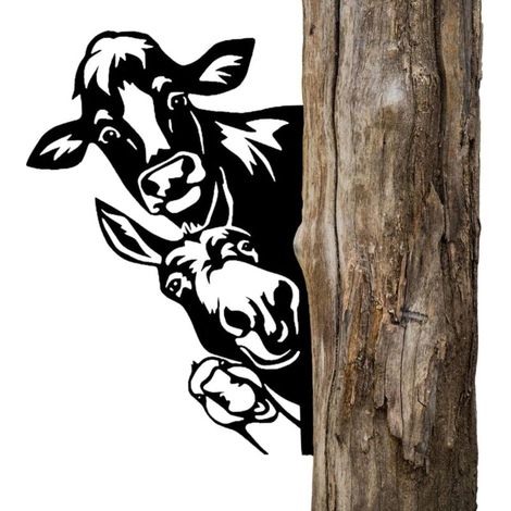 Art De Jardin en Forme d'animal, Silhouette Évidée Ornement De Clôture De Vache, Œuvre d'art Décorative pour La Décoration D'intérieur Et D'extérieur De Cour De Jardin De Ferme (1/5)