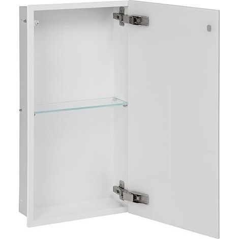 Niche murale, 1 porte blanche verre 2 casiers, profondeur 100 mm lxh : 323x625 mm (1/4)