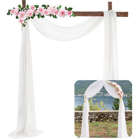 Voile de décoration pour arche de mariage, rideau de fond pour cérémonie, décoration de plafond pour fête (1/5)