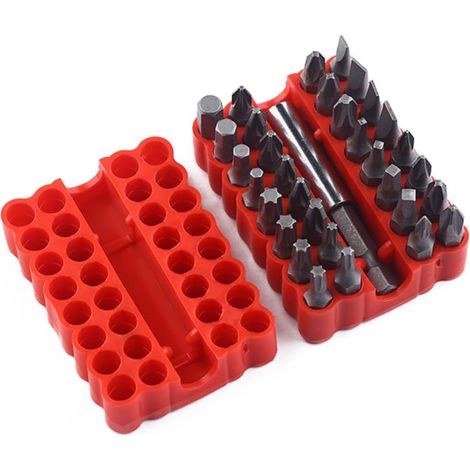 Coffret de 33 embouts sécurité compacts Healeved, avec porte-embout magnétique et matériau en acier