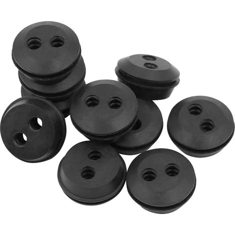 10 Joint de tuyau, bouchon 2 trous, caoutchouc noir, diamètre 5mm, pour réservoir carburant, tondeuse débroussailleuse (1/5)