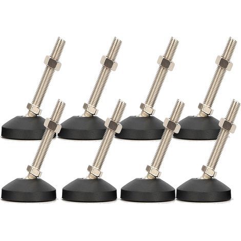 Adjustable Feet, M10 x 80mm Heavy Duty Stainless Steel Leveling Feet, 8 Pieces, Non-Slip Angle Adjustment Screws with T-Nut for Furniture (1/5)