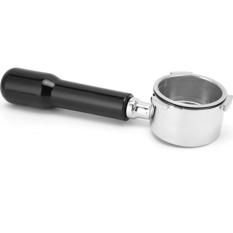Bodenloser Filterhalter für Kaffeemaschinen, Edelstahlhalterung, Ersatzsieb, 54 mm schwarzes Zubehör (1/5)