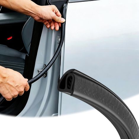 Joint Porte Voiture Caoutchouc, 1.8M Universel Montant B de Porte Voiture Autocollant, Isolation Phonique Joint Voiture pour Tous Les Modèles (10x10mm) (1/5)