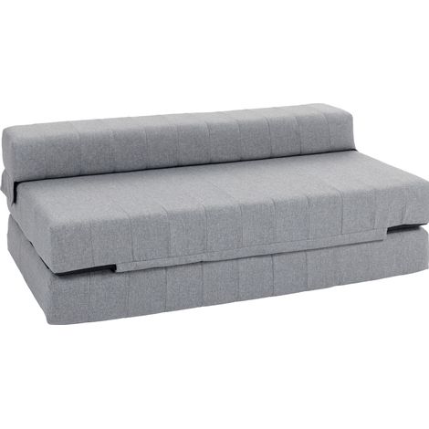 CHICFURN Sofá cama plegable 138x80x50 cm de poliéster gris, 2 en 1 sin montaje (1/5)