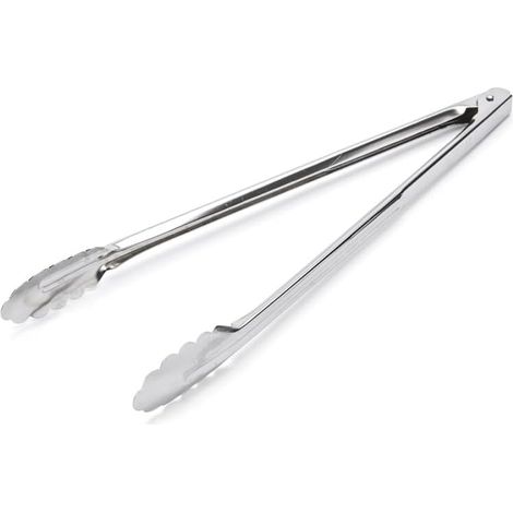 Pince De - 1 Unité - Acier Inoxydable - Embouts Feuilles De Chêne - Cuisine Professionnelle Et Domestique - 30 cm (1/4)