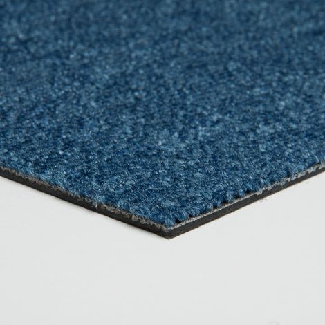 Dalle moquette bleue 50x50 cm – Moquette dalles bouclées antidérapantes – Pose plombante sans colle – Pour salon et chambre – Schatex