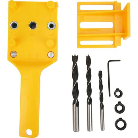 8Pcs/Set Guide de Perçage pour Menuiserie, Gabarit de Percage et Assemblage à Cheville, Outils de Précision pour Bois (1/5)