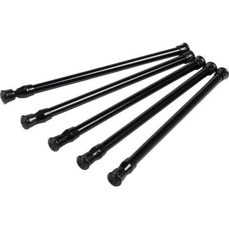 Set of 5 extendable curtain rods for DIY projects, extendable width, 30 to 50 cm (black) (1/5)